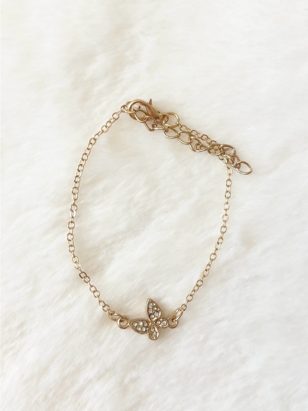5/$15 🩷 MUST BUNDLE Gold Butterfly Crystal Accent Bracelet - Women Jewelry